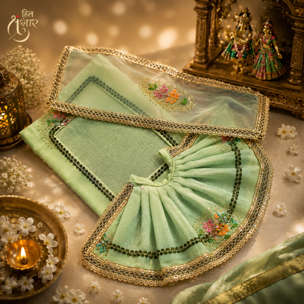 Handmade Chitrapat Poshak Combo for Kanha Ji & Radharani | Premium Shringar Collection